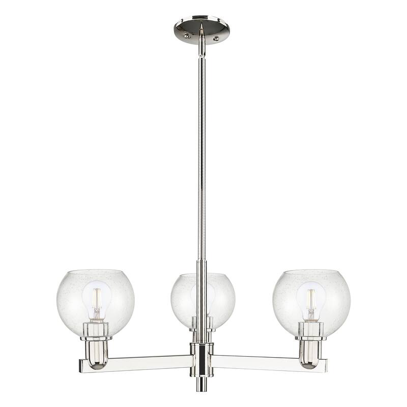 Innovations Lighting Endless Possibilities Arcadia - Athens - 3 Light 28" Stem Hung Chandelier - Polished Nickel/Seedy