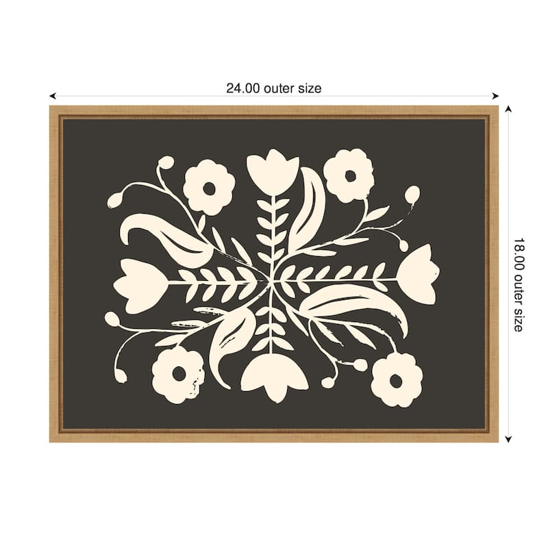 Kate and Laurel Aurelia Black Cream 012 by Vicky Yorke Framed Canvas Wall Art Print