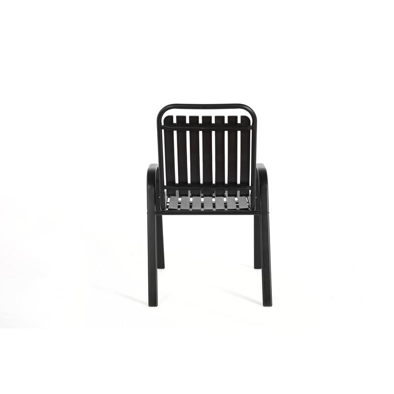 7 Pieces Patio Dining Set, Plastic chair and steel table Outdoor Set