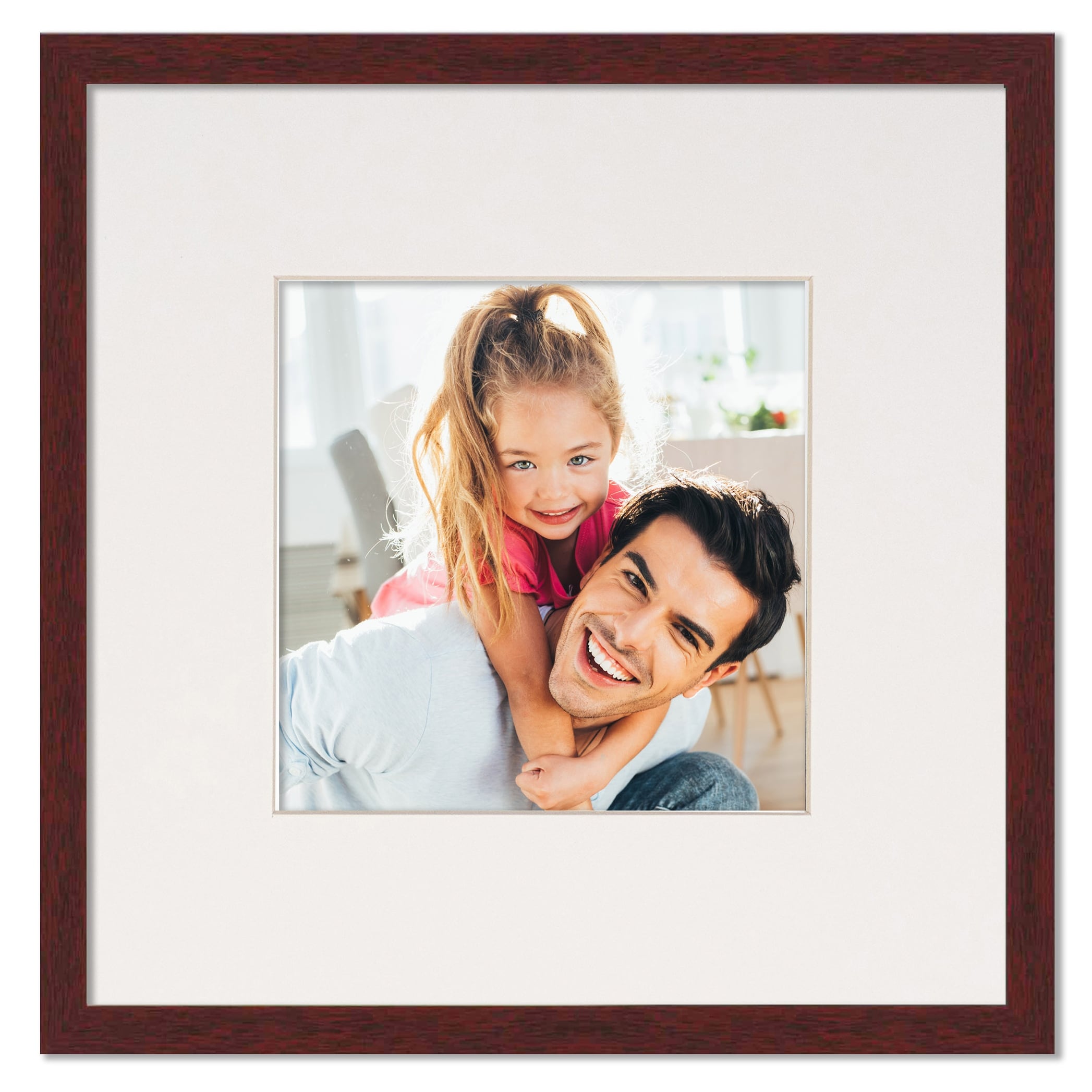 HAUS AND HUES Solid Oak 8x8 Picture Frame Matted to 4x4 - 8x8 Square  White Picture Frames, Square Picture Frame Wood, 8 x 8 Picture Frames with  Mat, White Poster Frames with