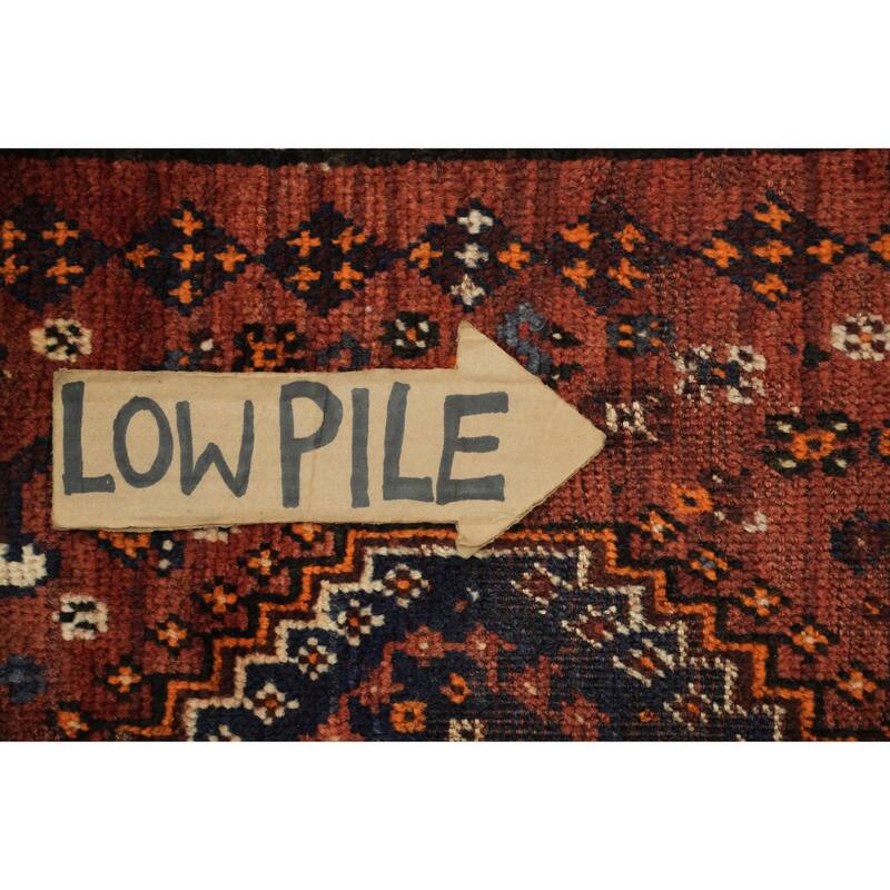 Hand Knotted Oriental 100% Wool Carpet Traditional Tribal Red Qashqai Area Rug - 6' 7'' X 4' 0''