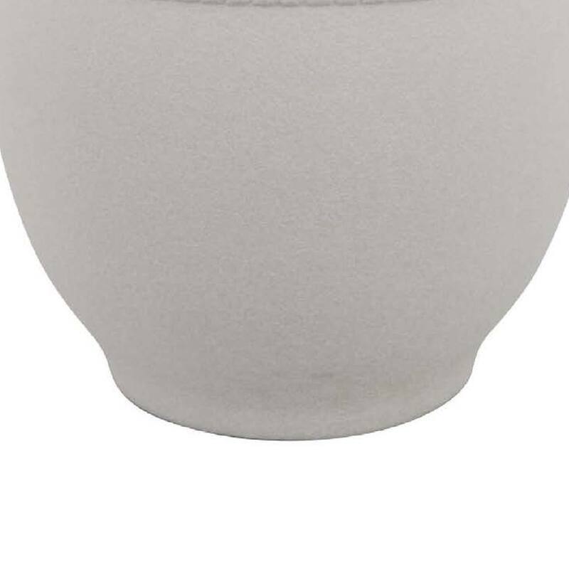 Samie Round Accent Vase, Rope-Like Details, White Ceramic 12 Inch