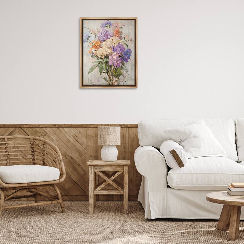 Stupell Abstract Hydrangea Clusters Framed Floater Canvas Wall Art Design By Franklyn Gregory