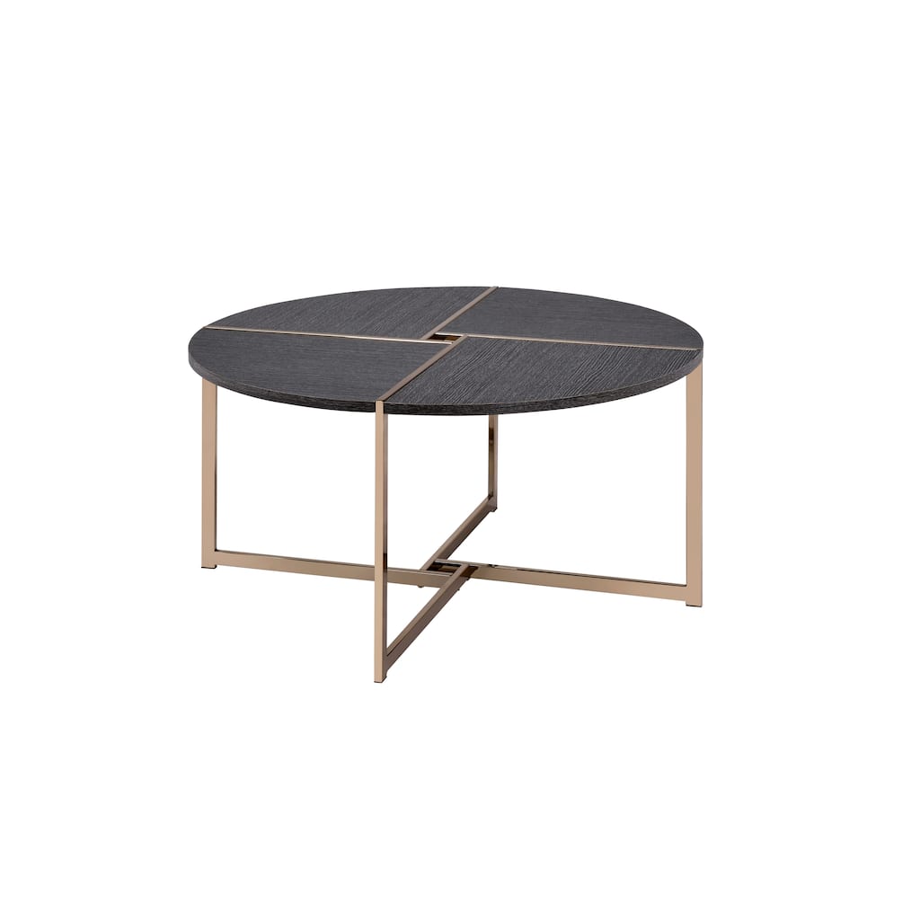 Charming Wooden-Top Coffee Table with Sturdy Metal Legs and X-Shape Support