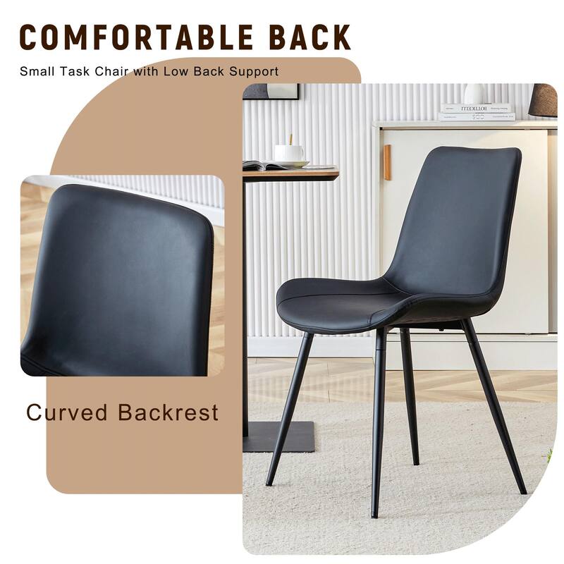 5-Piece Modern Dining Set with Storage Shelf, Leather Dining Chairs Accent Chairs Side Chairs Dining Table