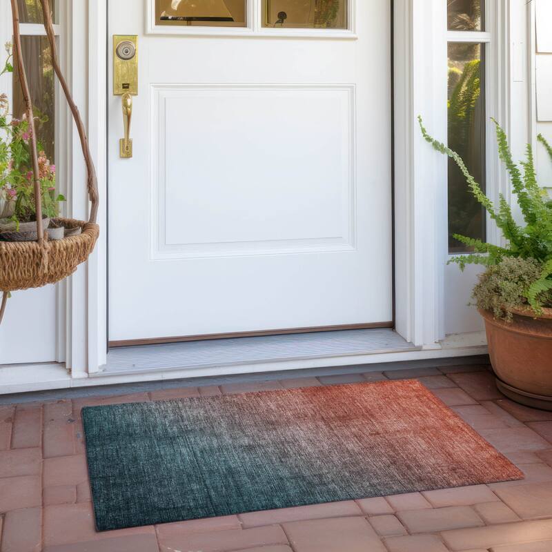 Java Ombre Weather Resistant Blended Style Outdoor Rug