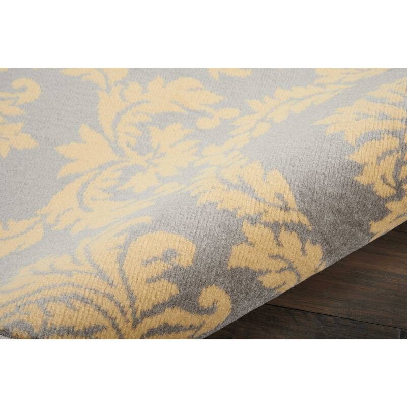 Nourison Grafix Vintage Floral Damask Cream Grey Area Rug