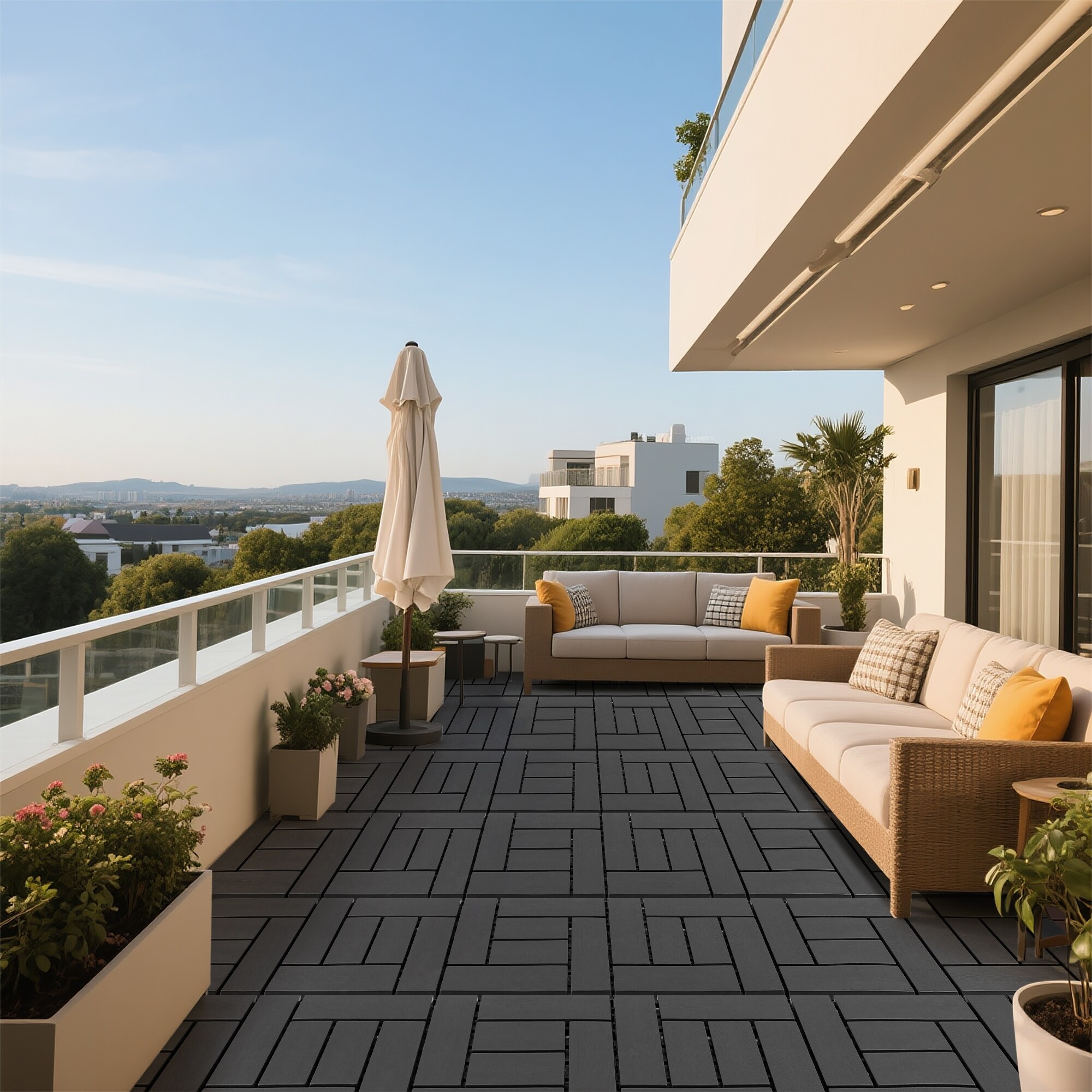 12-inch ZZ style interlocking deck tiles, DIY modular interlocking