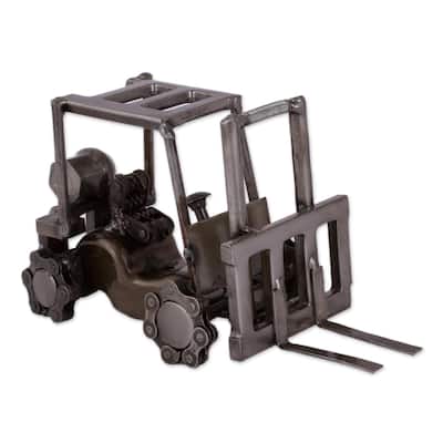 Novica Handmade Mini Forklift Upcycled Metal Auto Part Sculpture