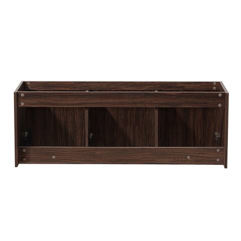Fresca Vista 60" Walnut Wall Hung Modern Bathroom Cabinet without Top