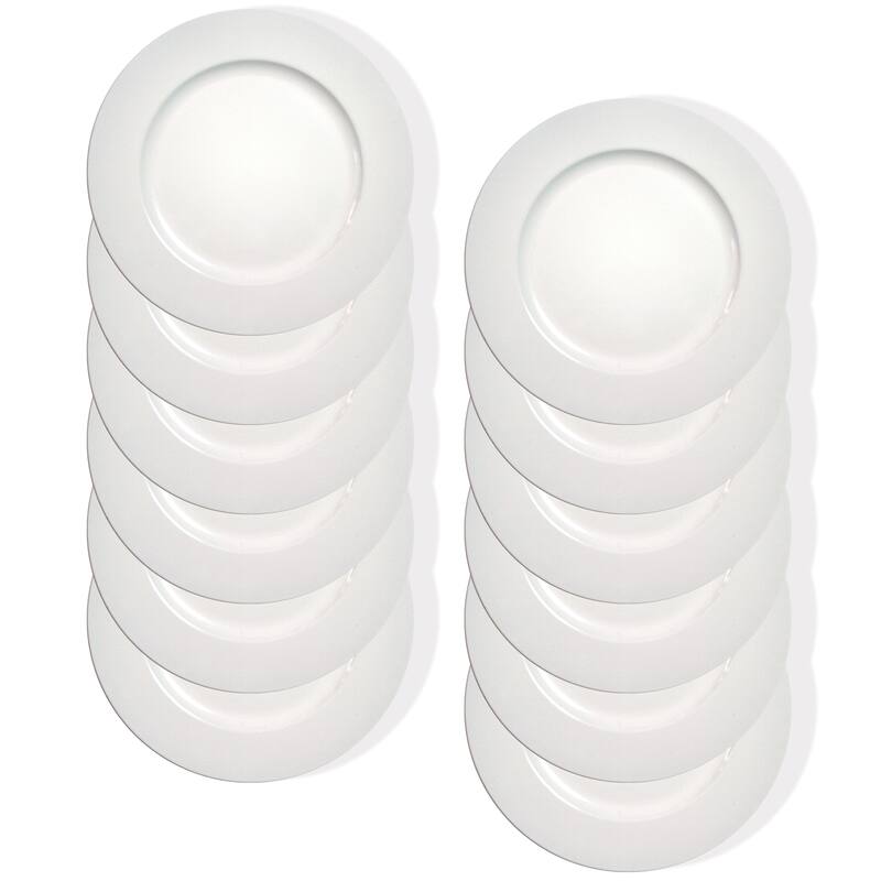 White Round Charger Plate 13" Set of 12 - 13" Dia x 0.5" H