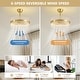preview thumbnail 6 of 8, 20in Smart Gold Double-Layer Crossed Glass Rod Dimmable LED Ceiling Fan Light - 20''