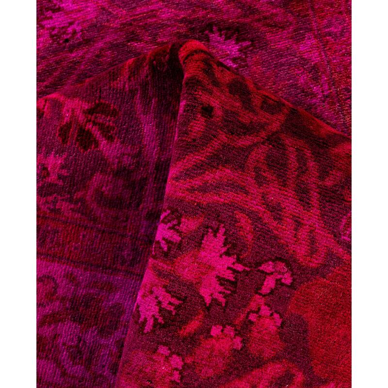 Overdyed One-of-a-Kind Hand-Knotted Area Rug - Purple - 3' 1" x 14' 10"