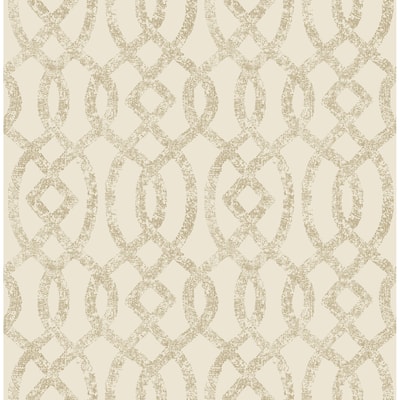 Arabella, Ethereal Bronze Trellis Wallpaper