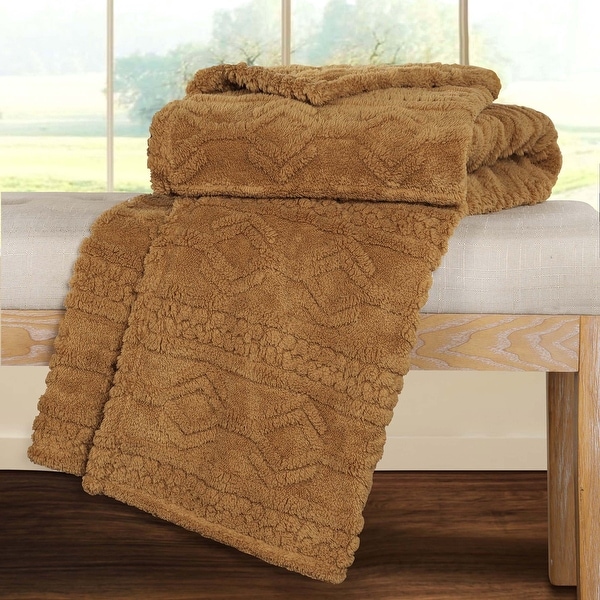 Superior Arctic Boho Jacquard Plush Fluffy Fleece Blanket Superior Arctic Boho Jacquard Plush Fluffy Fleece Blanket