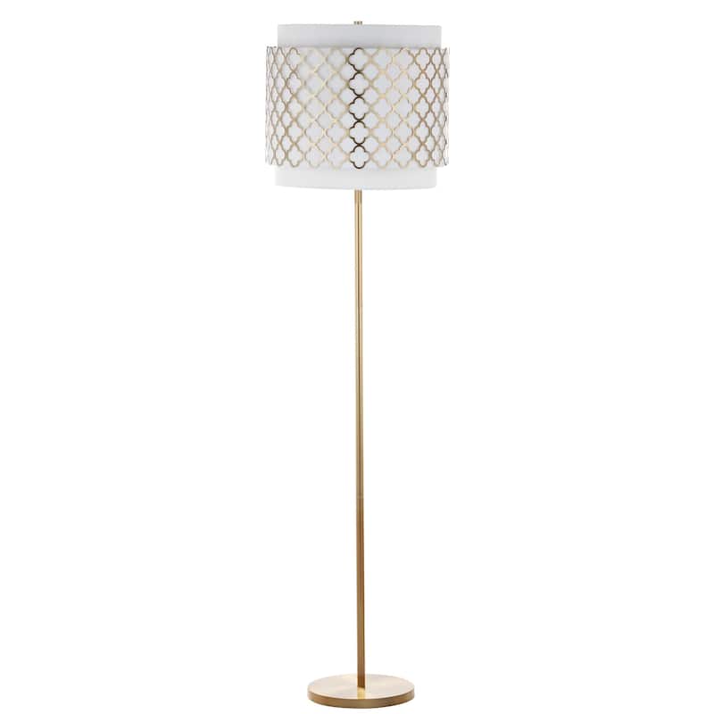 SAFAVIEH Lighting 62-inch Priscilla Gold Floor Lamp - 16.5"x16.5"x61.5"