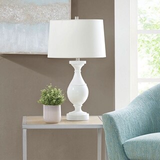White Resin Table Lamp Modern style - Bed Bath & Beyond - 38143075