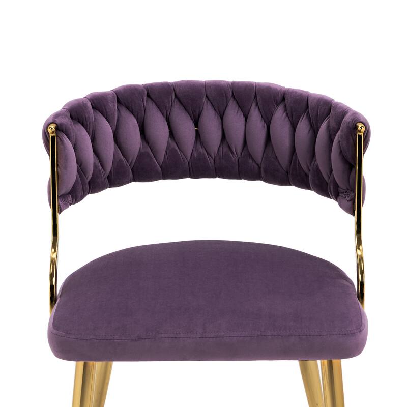 4PACK Upholstered Dining Chairs with Woven Back