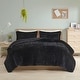 preview thumbnail 41 of 48, Leena Shaggy Faux Fur Comforter Set by Intelligent Design Black - Full - Queen