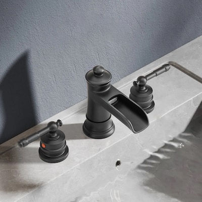 TOPCRAFT Waterfall Double Handle Stainless Steel Bathroom Faucet