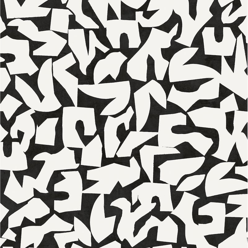 Stacy Garcia Home Graphic Geo Peel and Stick Wallpaper - 20.5 in. W x 18 ft. L - Black