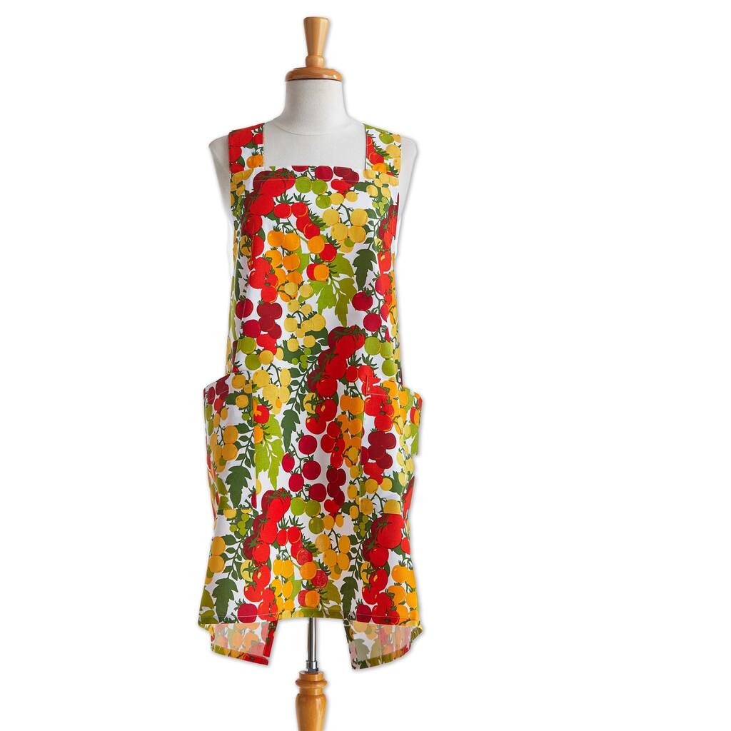 Garden Tomato Pinafore Cooking Baking Apron Cotton Machine Wash, One Size Fits Most