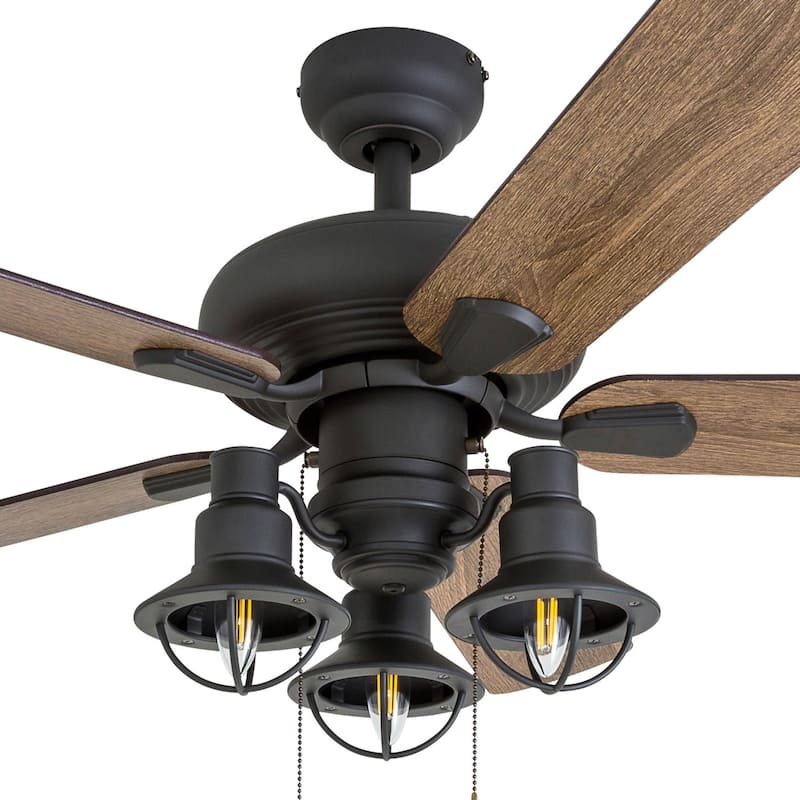 Prominence Home Piercy Coastal 42-inch Aged Bronze LED Ceiling Fan