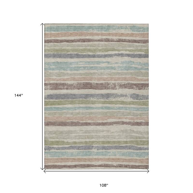 HomeRoots Striped Transitional Rectangle Outdoor Rug