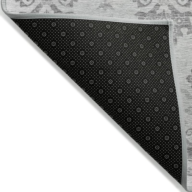 Machine Washable Indoor/ Outdoor Chantille Damask Medallion Rug