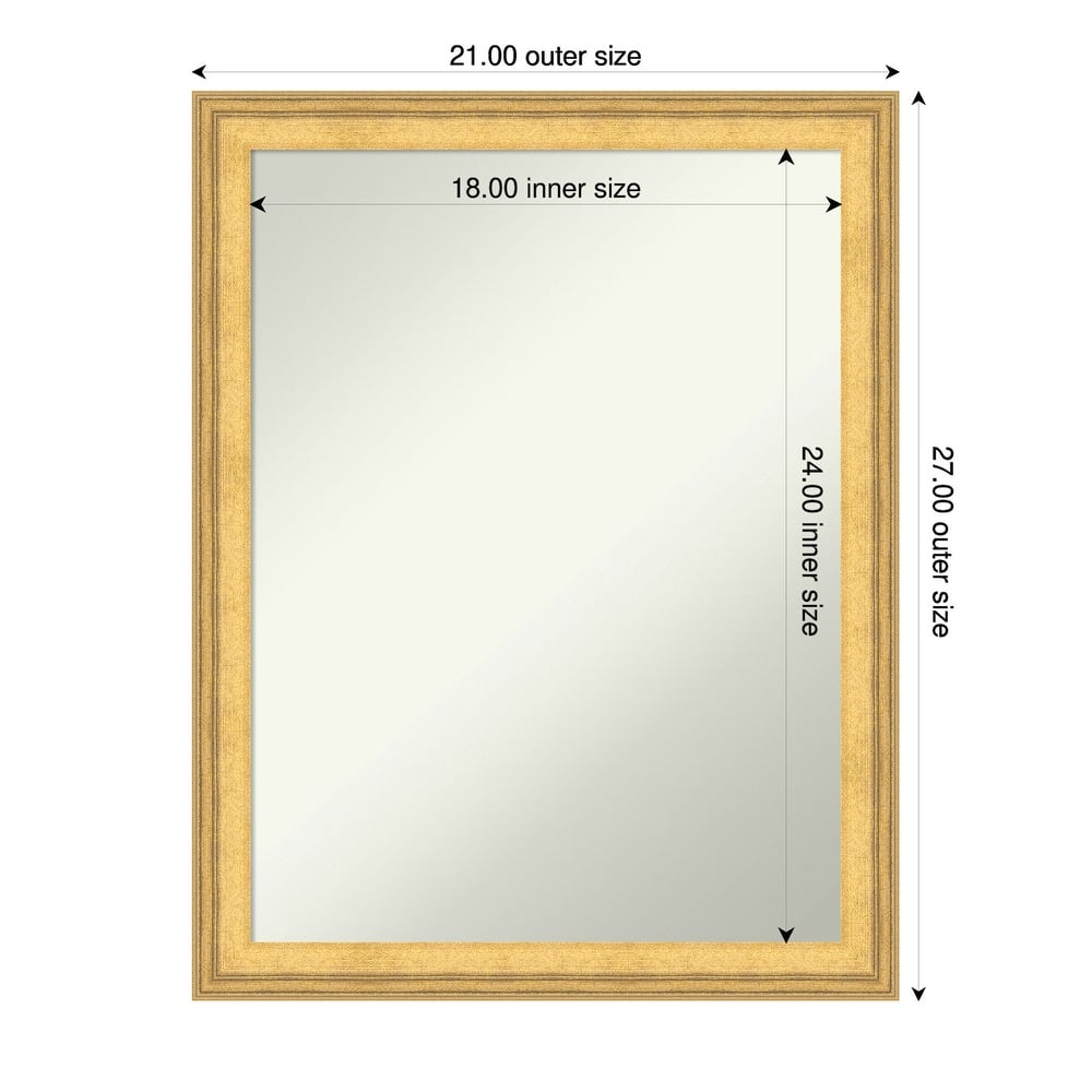 Owen Gold Non-Beveled Wood Framed Bathroom Vanity Wall Mirror - Owen Gold