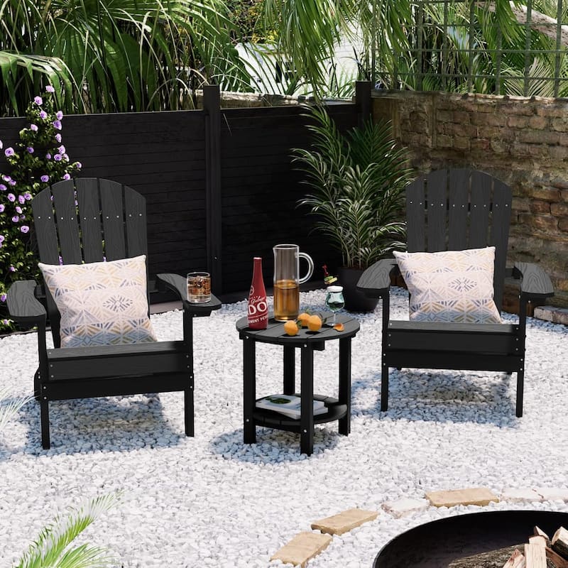 WINSOON All Weather HIPS Outdoor Side Table,Round Table