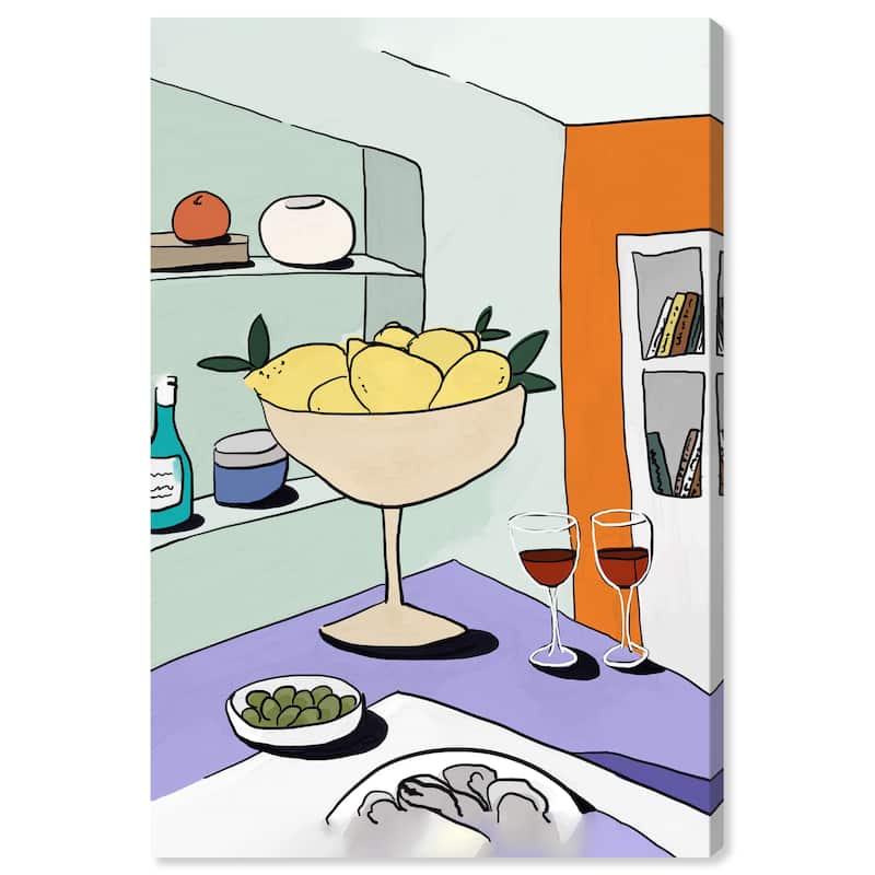 Wynwood Studio Canvas Drinks and Spirits Just Cheers Orange and Light Green Modern & Contemporary Wall Art Canvas Print