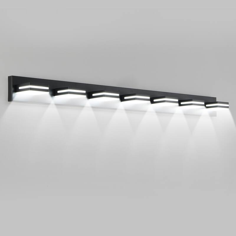 Modern LED Vanity Light, 7-Lights Wall Sconce for Bathroom and Mirror, Sleek Minimalist Design, Energy-Efficient