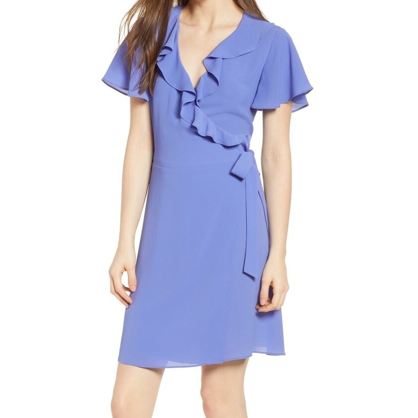 chelsea28 ruffle wrap dress