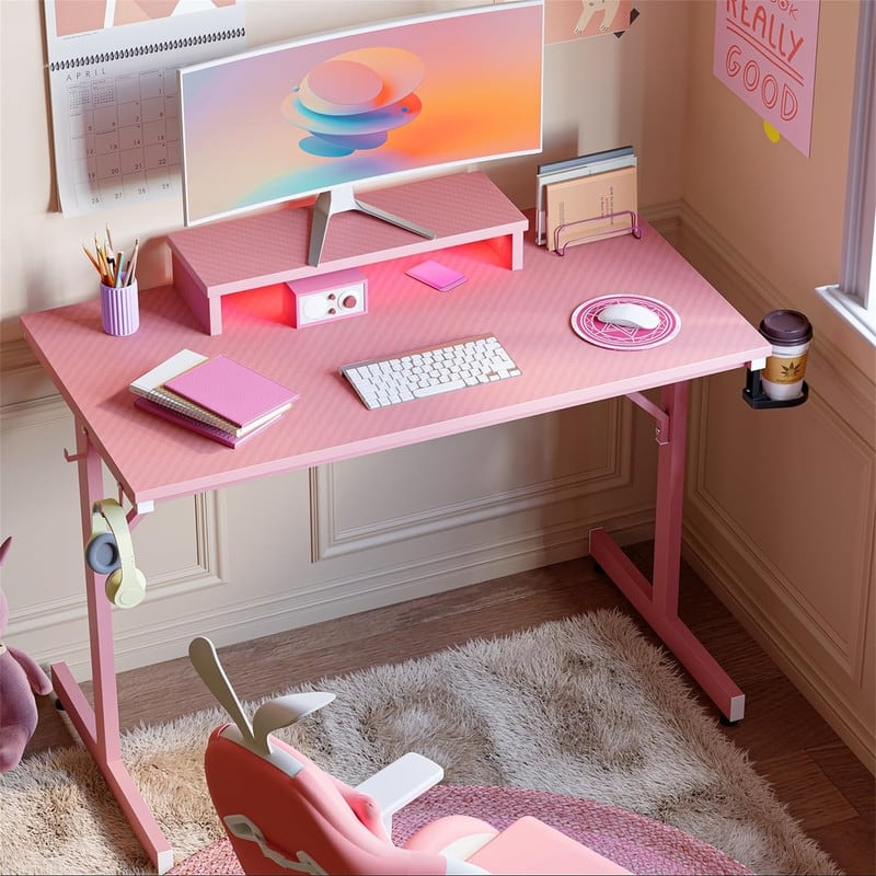 Small Gaming Desk with Monitor Stand
