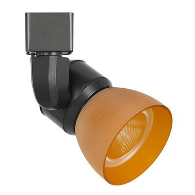 10W Integrated LED Track Fixture with Polycarbonate Head, Black and Orange