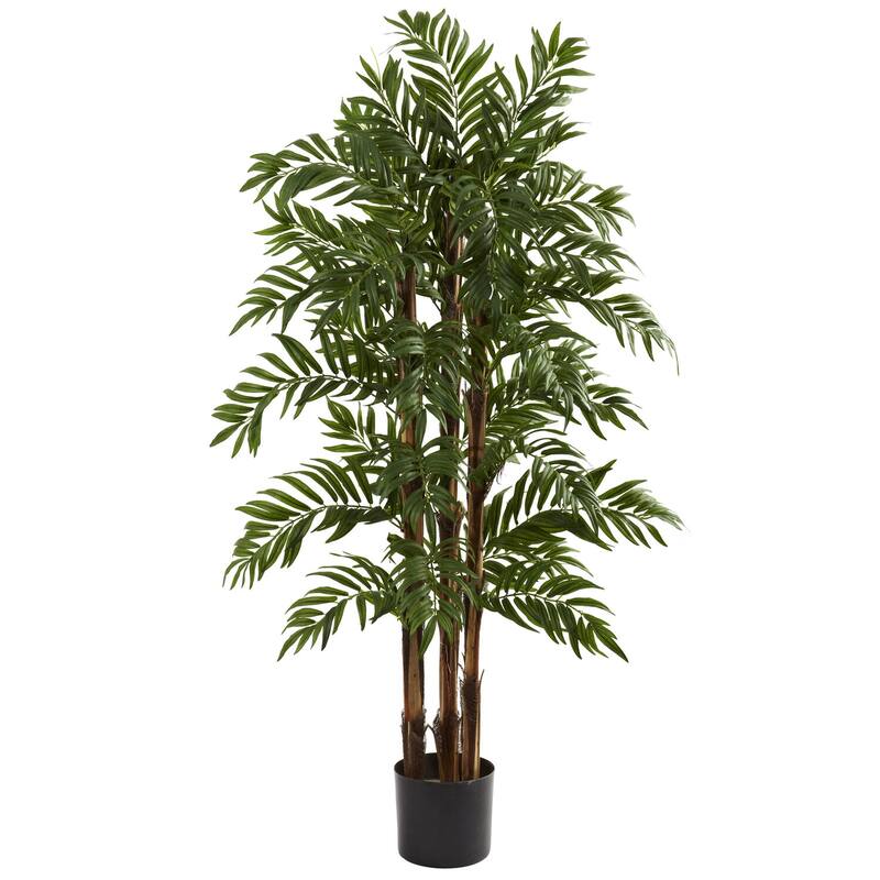 4Ft Faux Palm Tree - Retro Parlour Palm with Lush Green Leaves, Indoor Tropical Decor Accent