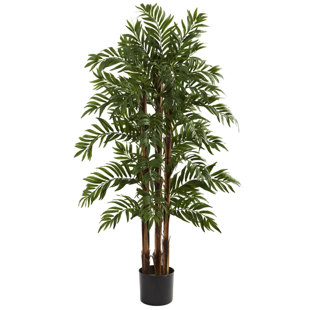 4Ft Faux Palm Tree - Retro Parlour Palm with Lush Green Leaves, Indoor Tropical Decor Accent