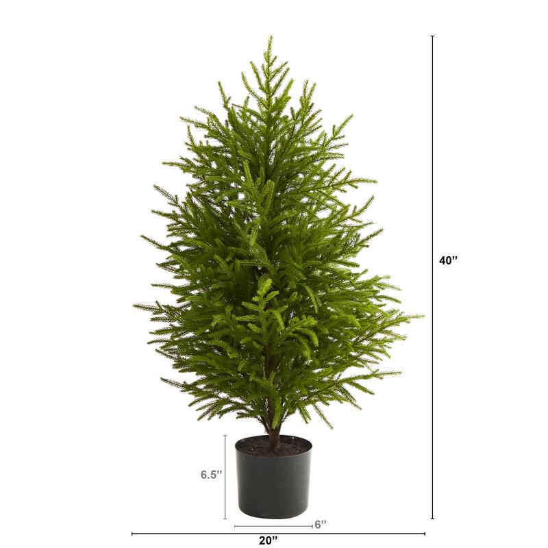 3.25” Potted Norfolk Island Pine Artificial Christmas Tree, Unlit