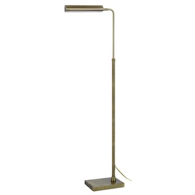 Delray 58" Height Antique Brass Metal Floor Lamp - One Size