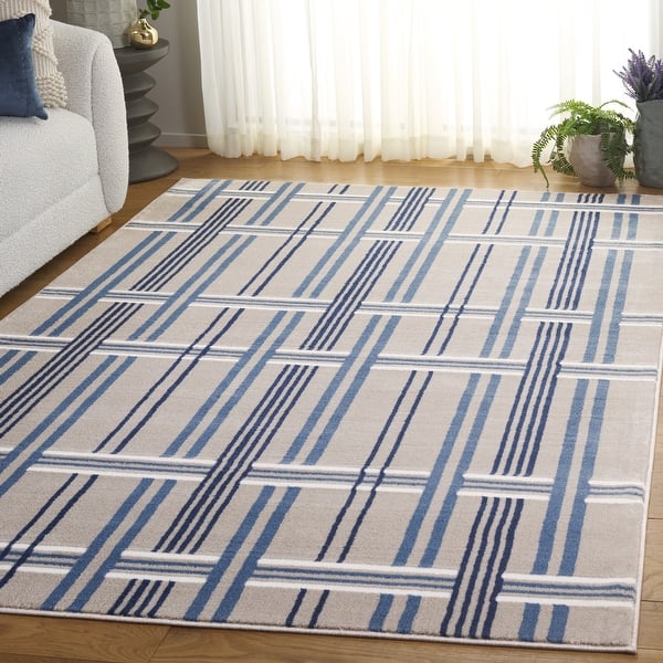 slide 2 of 2, SAFAVIEH Groove Katsura Modern Rug 8' x 10' - Beige/Blue - Rectangle