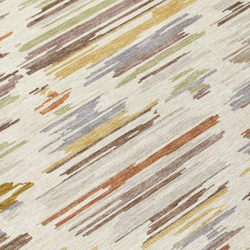 Machine Washable Indoor/ Outdoor Modern Trellis Chantille Rug