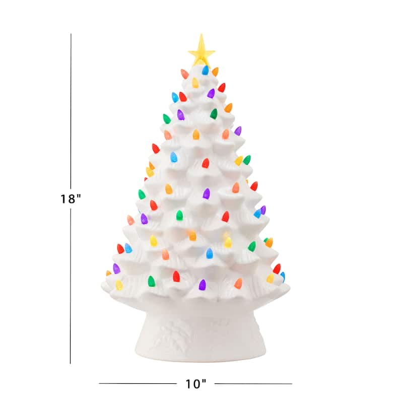18" Nostalgic Ceramic Tree - White