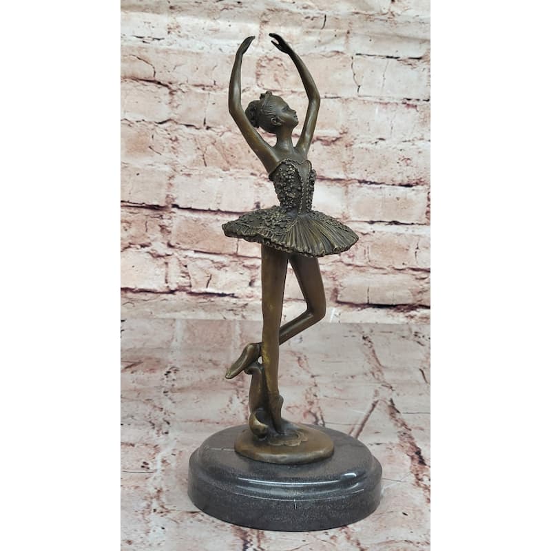 Art Deco Cute Child Ballerina A Bronze Trophy Sculpture Hot Cast Figurine