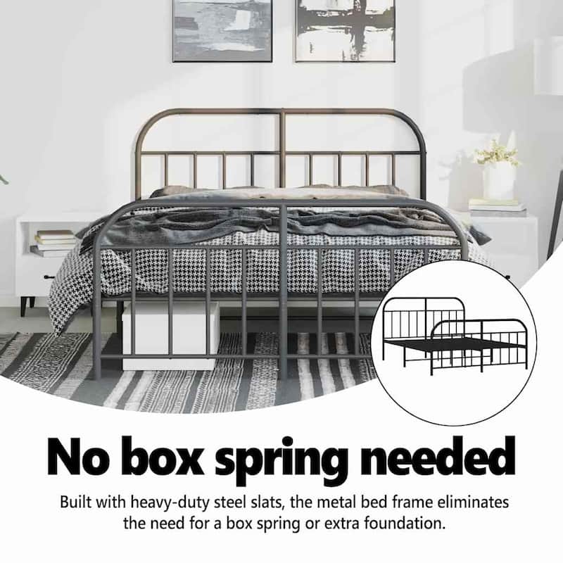 vidaXL 12 Inches Metal Bed Frame No Mattress