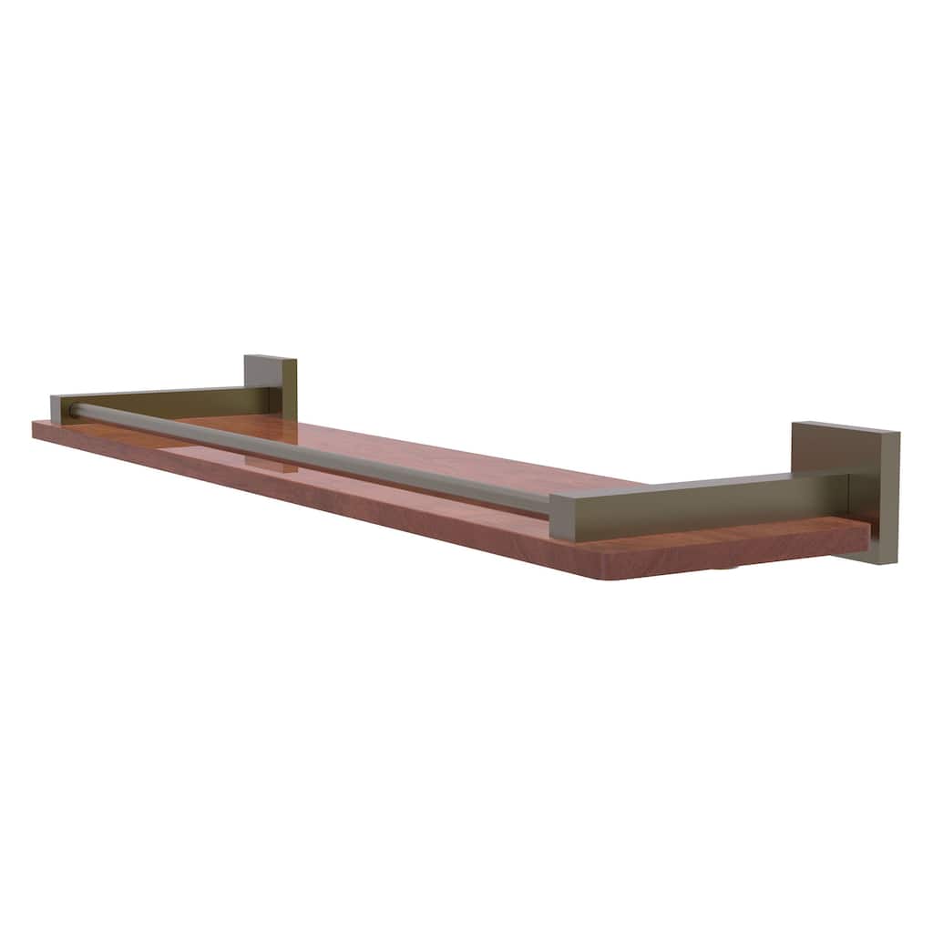 Allied Brass Montero Collection 22 Inch Solid IPE Ironwood Shelf with Gallery Rail