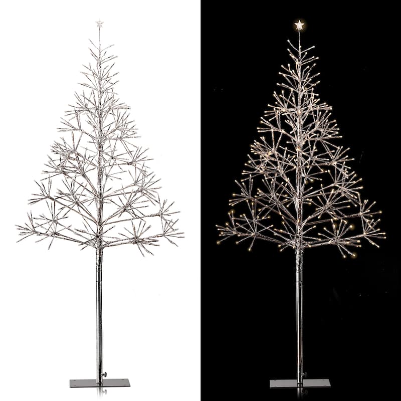 Alpine Corporation 53"H Indoor/Outdoor Artificial Christmas Tree with LED Lights