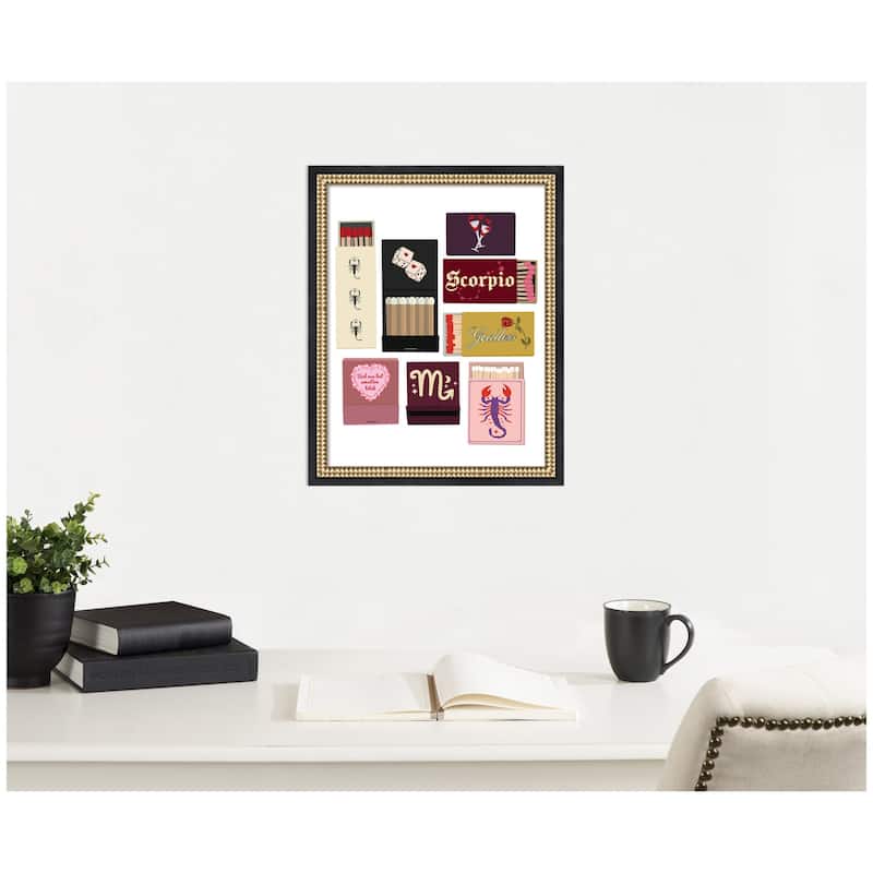 Kate and Laurel Scorpio Matchbooks 14x18 FC by Megan Ryan Framed Wall Art Print