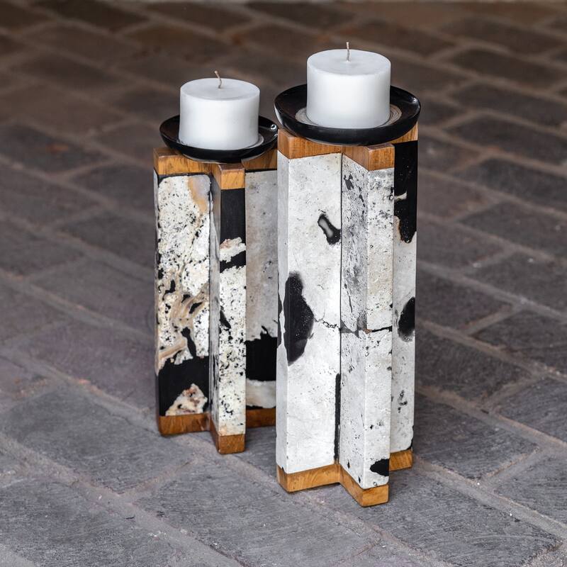 Uttermost Illini Stone Candle Holders (Set of 2)