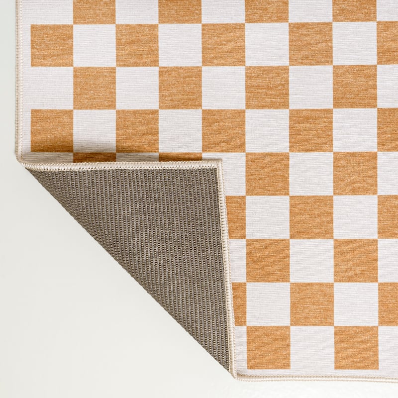 JONATHAN Y Kassia Modern Cottage Checkerboard Washable Area Rug